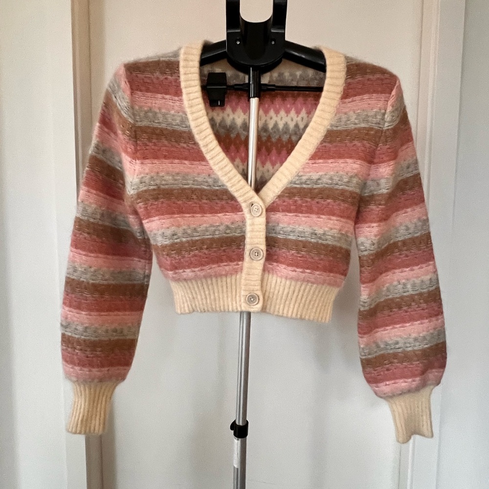 Wilfred Pink and Cream Striped Cardigan